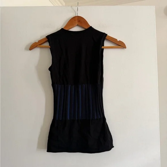 DION LEE Designer Blue/Black Two Tone Bone Corset Wool Blend Tank Top size 4 - Picture 8 of 12